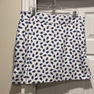 NWOT - IZOD GOLF Blue, Turquoise & White Golf Shoe Patterned Skort - Sz 12